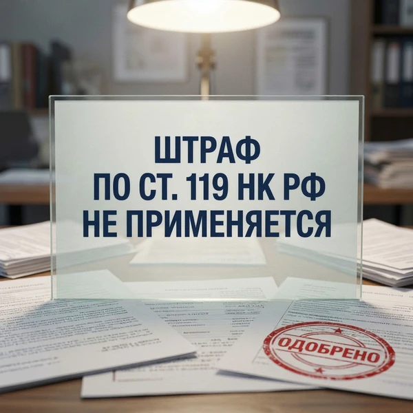 Штраф по ст. 119 НК РФ не применяется